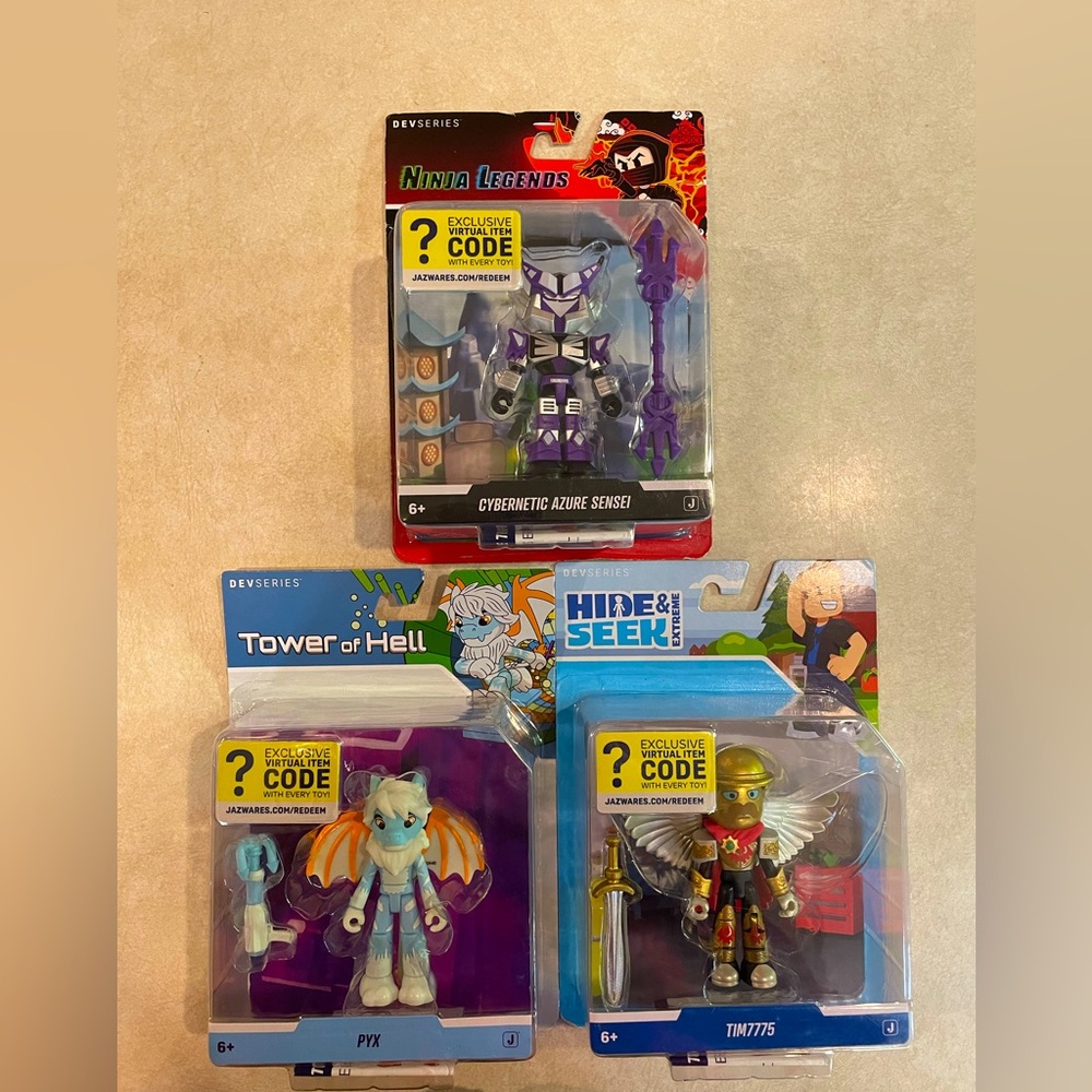 Lot of Three Devseries Figures Tower of Hell, Ninja Legends, Hide & Seek Extreme
